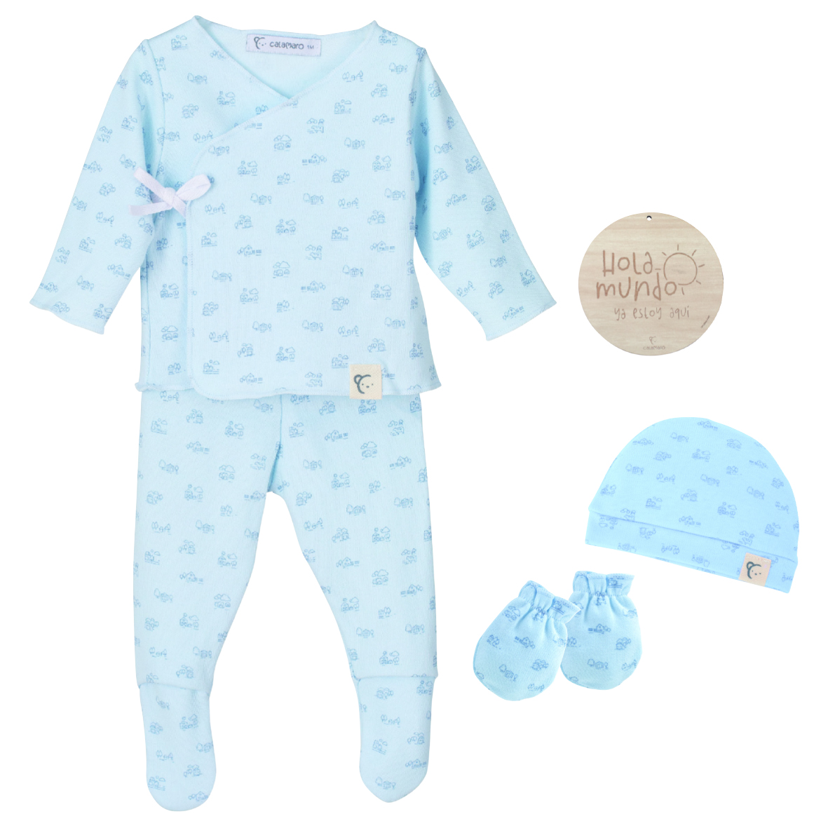 Pack regalo casitas celeste de CALAMARO BABY