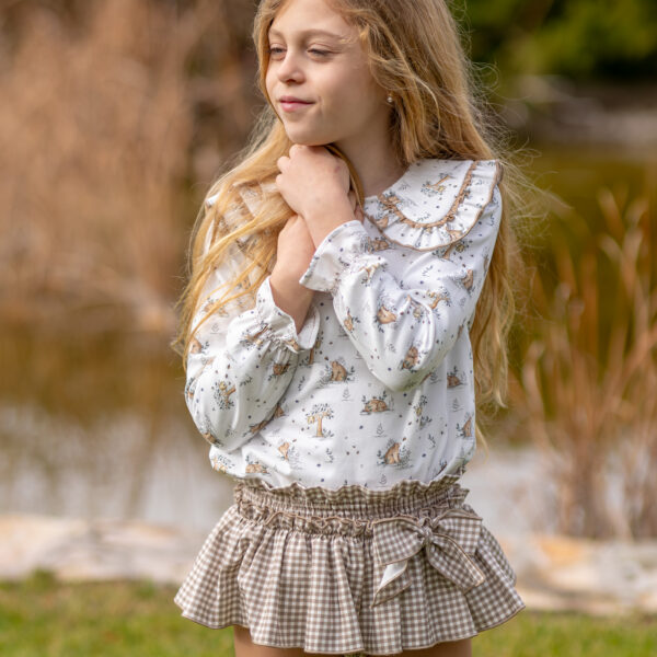 Braguita falda vichy beige Camps de BOÉTIE KIDS