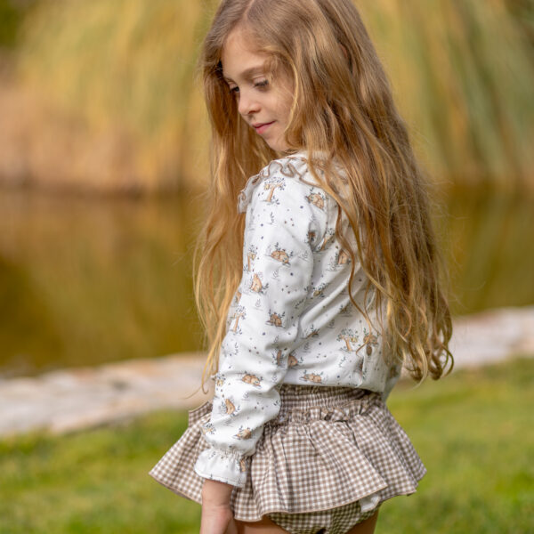 Alternative view of Braguita falda vichy beige Camps de BOÉTIE KIDS