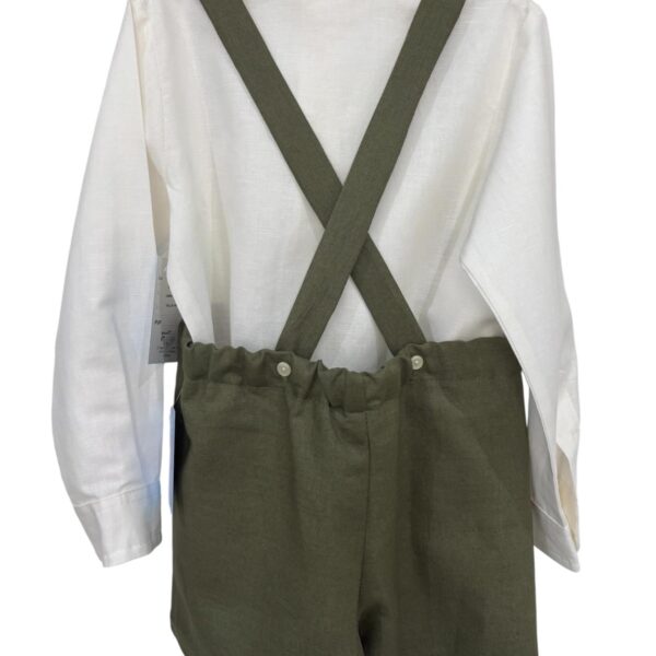 Alternative view of Conjunto camisa y peto básico niño de ceremonia y arras oliva de EVA MARTÍNEZ